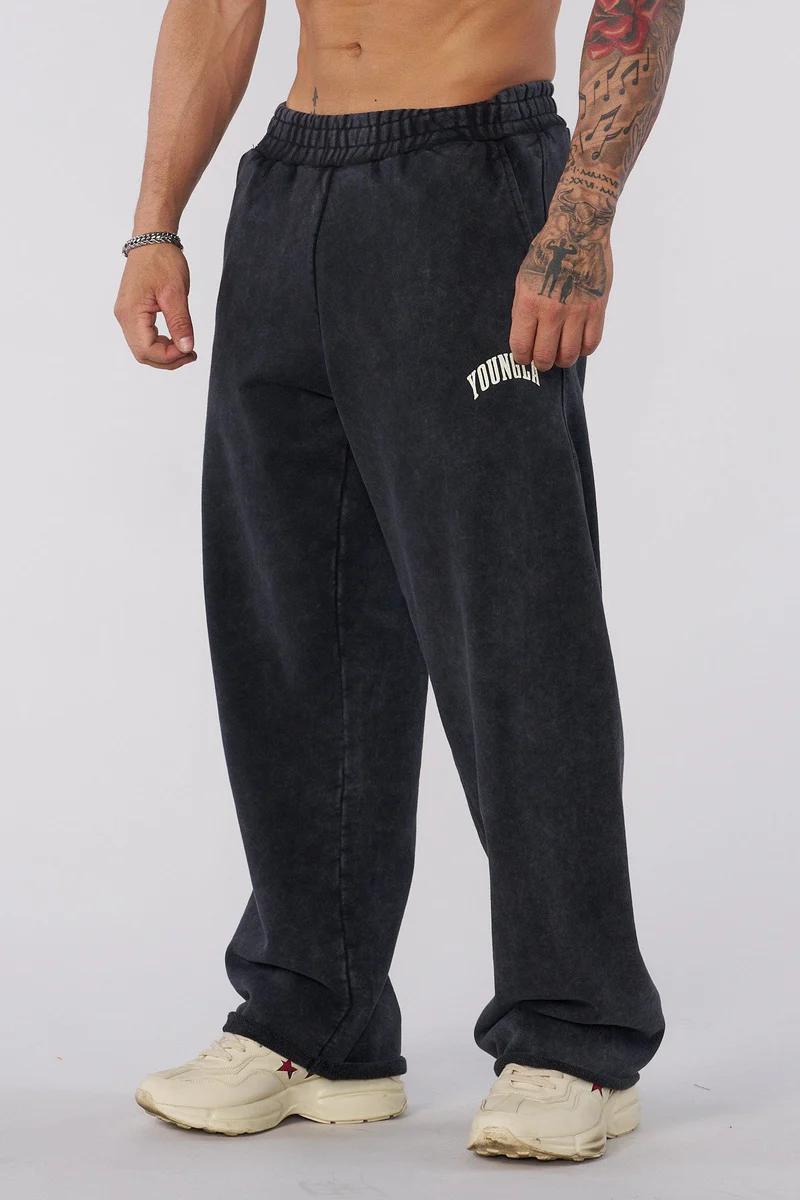 2088 - New Wave Baggy Sweats Black // YOUNGLA
