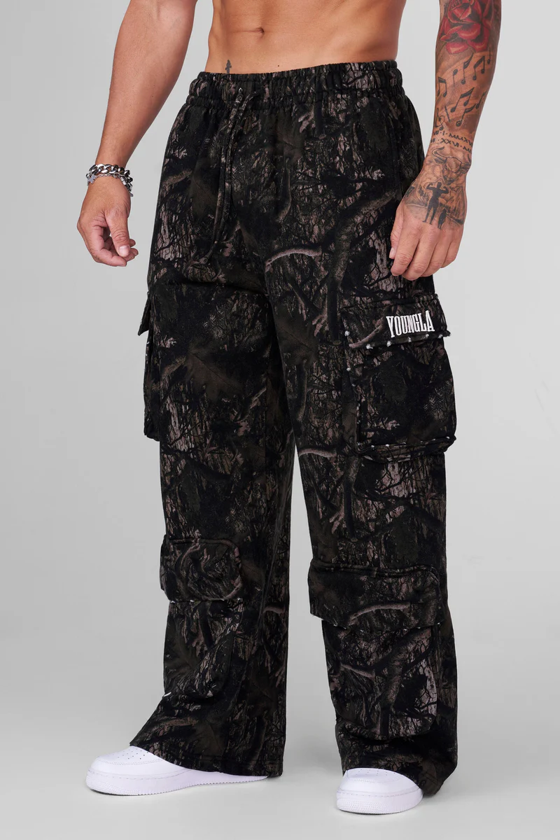 2033 - Heritage Cargo Sweats Dark Tree Camo // YoungLa
