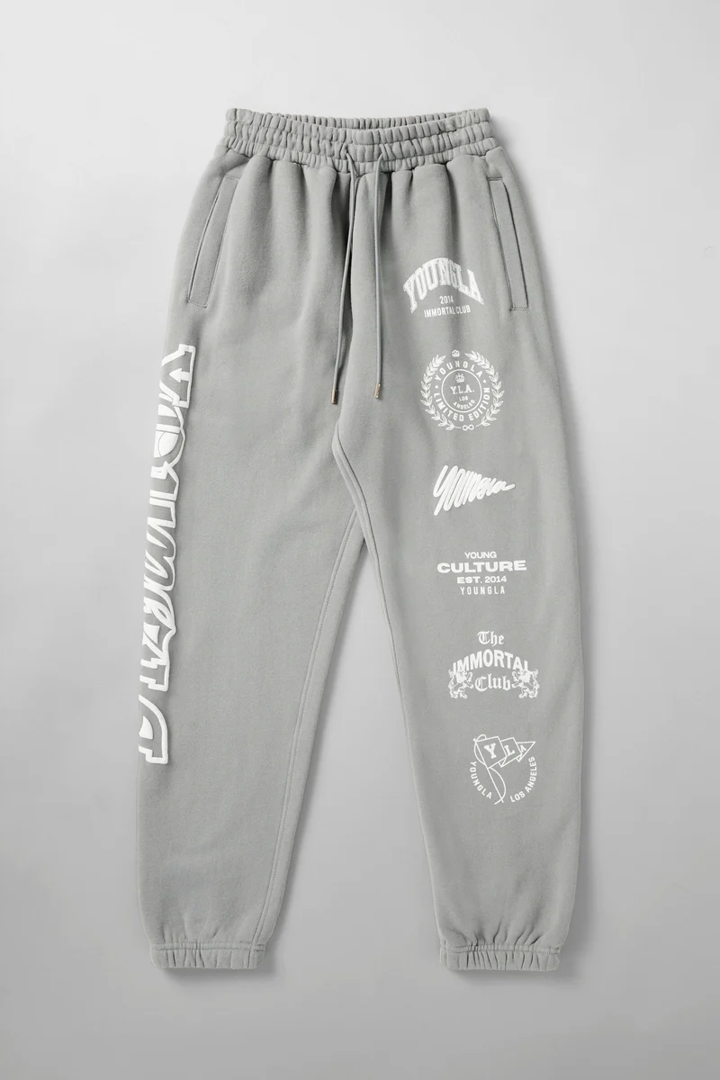 204 - Immortal Killer Joggers Light Grey // YoungLa
