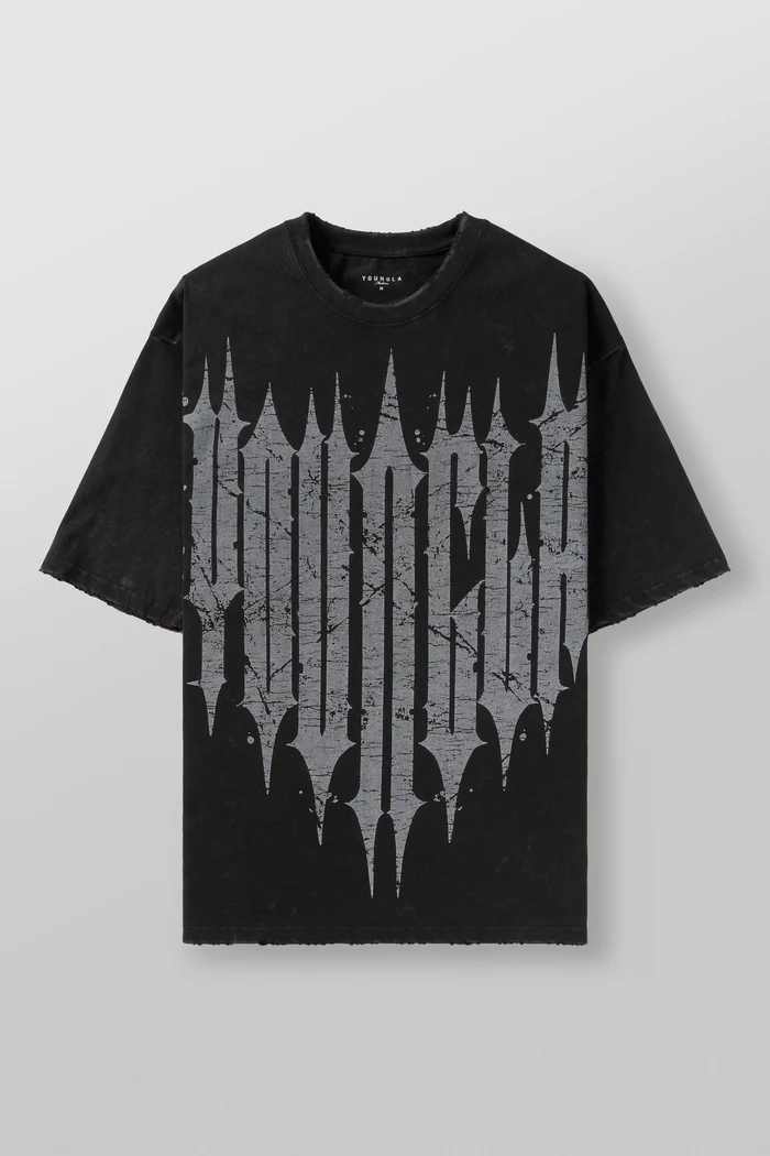 4156 - Revenge Tees Black Wash// YoungLa