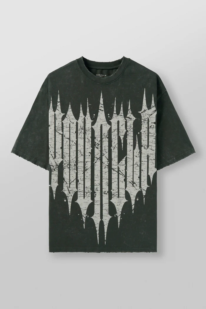4156 - Revenge Tees Dark Green Wash// YoungLa