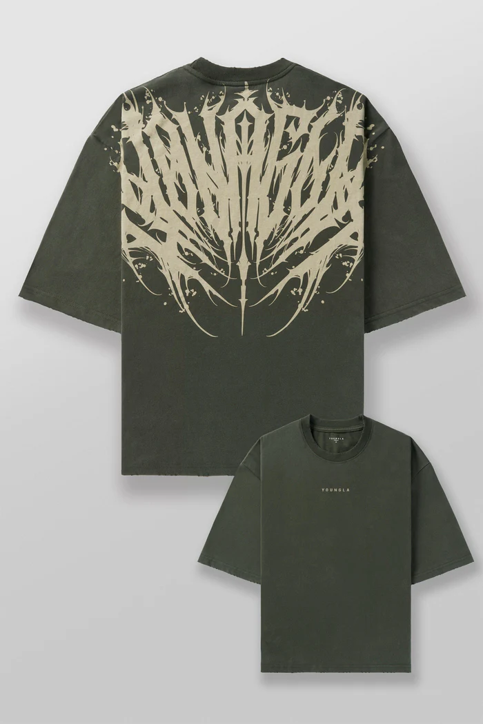 4185 - Chaos Tees Hunter Green Wash // YoungLa