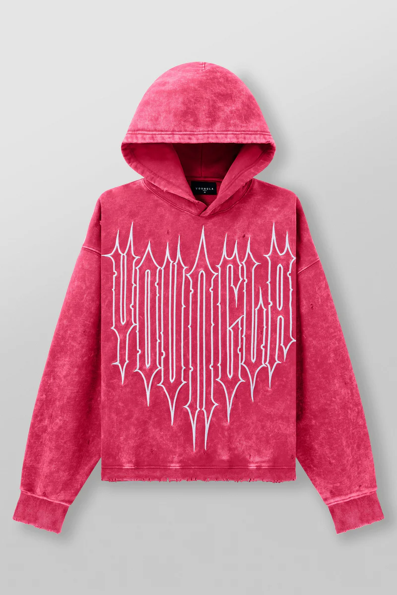 5126 - Revenge Hoodies Pink Wash //YoungLa