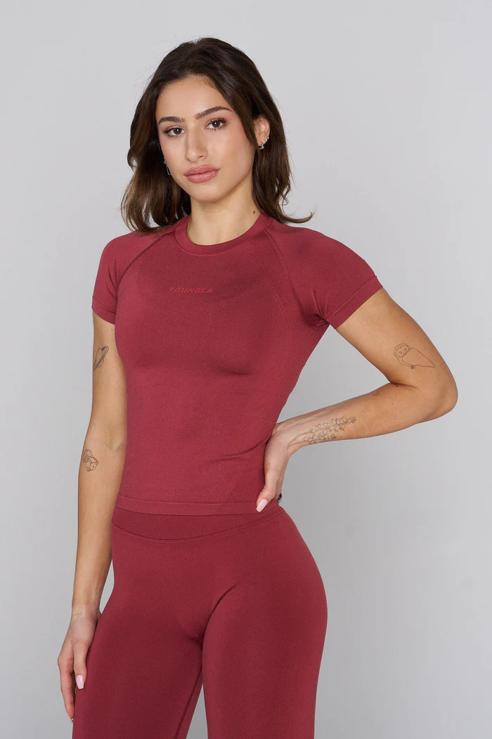 W446 Seamless Curve Compression Tee Cider // YoungLa