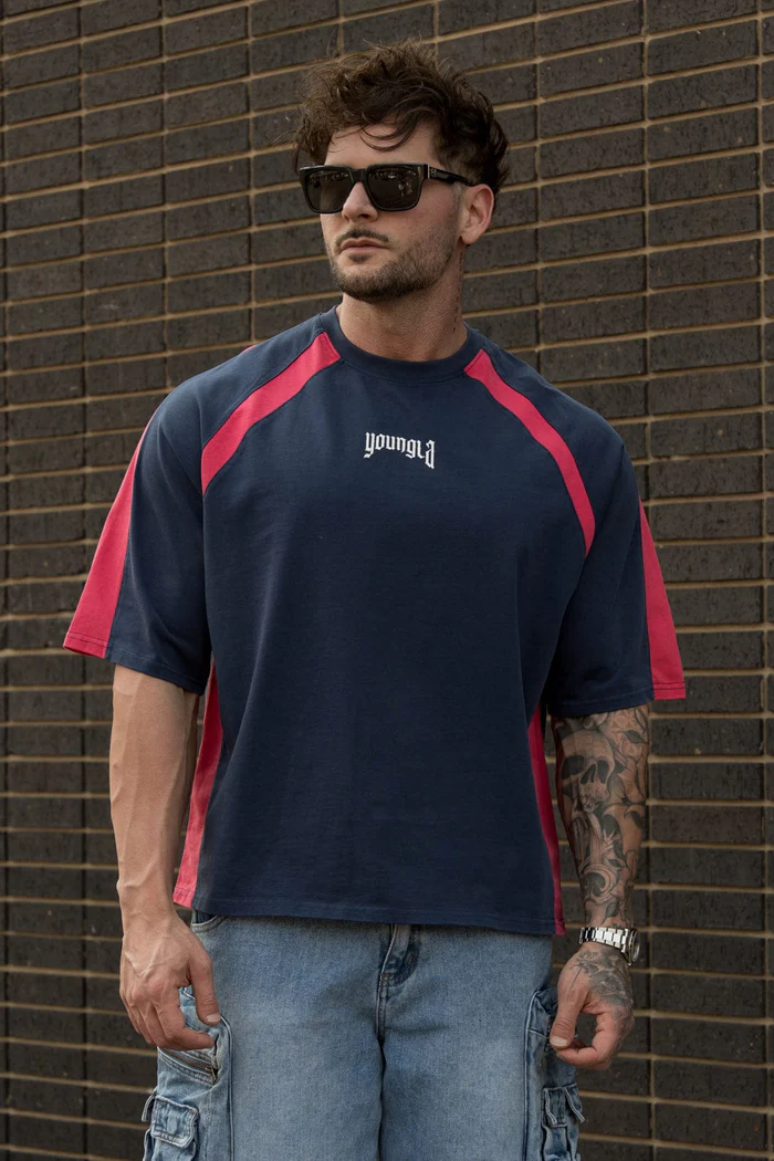 4104 - Stellar Tees Heather Navy // YoungLa