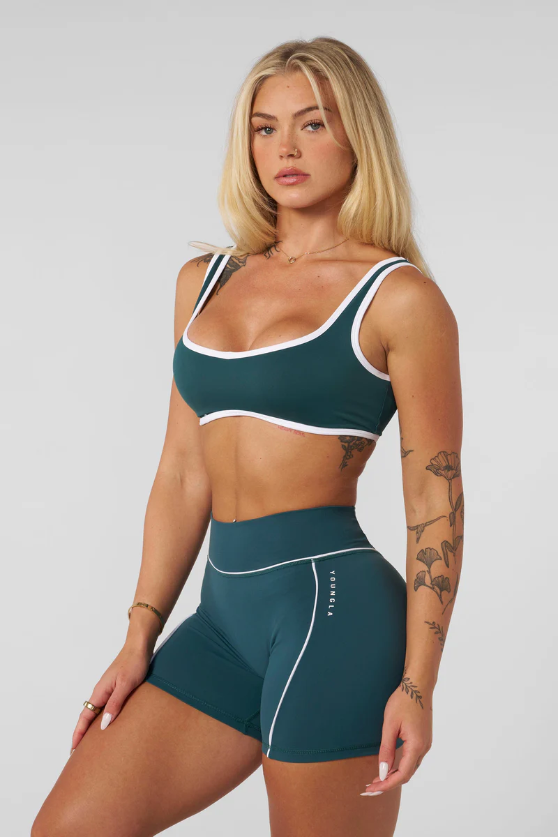W366 - Elevate outline Bra Teal // YoungLa