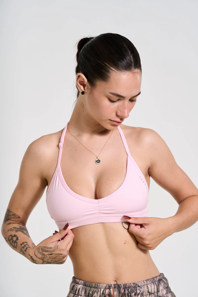 W335 - Urban V-neck Bra Pink // YoungLa