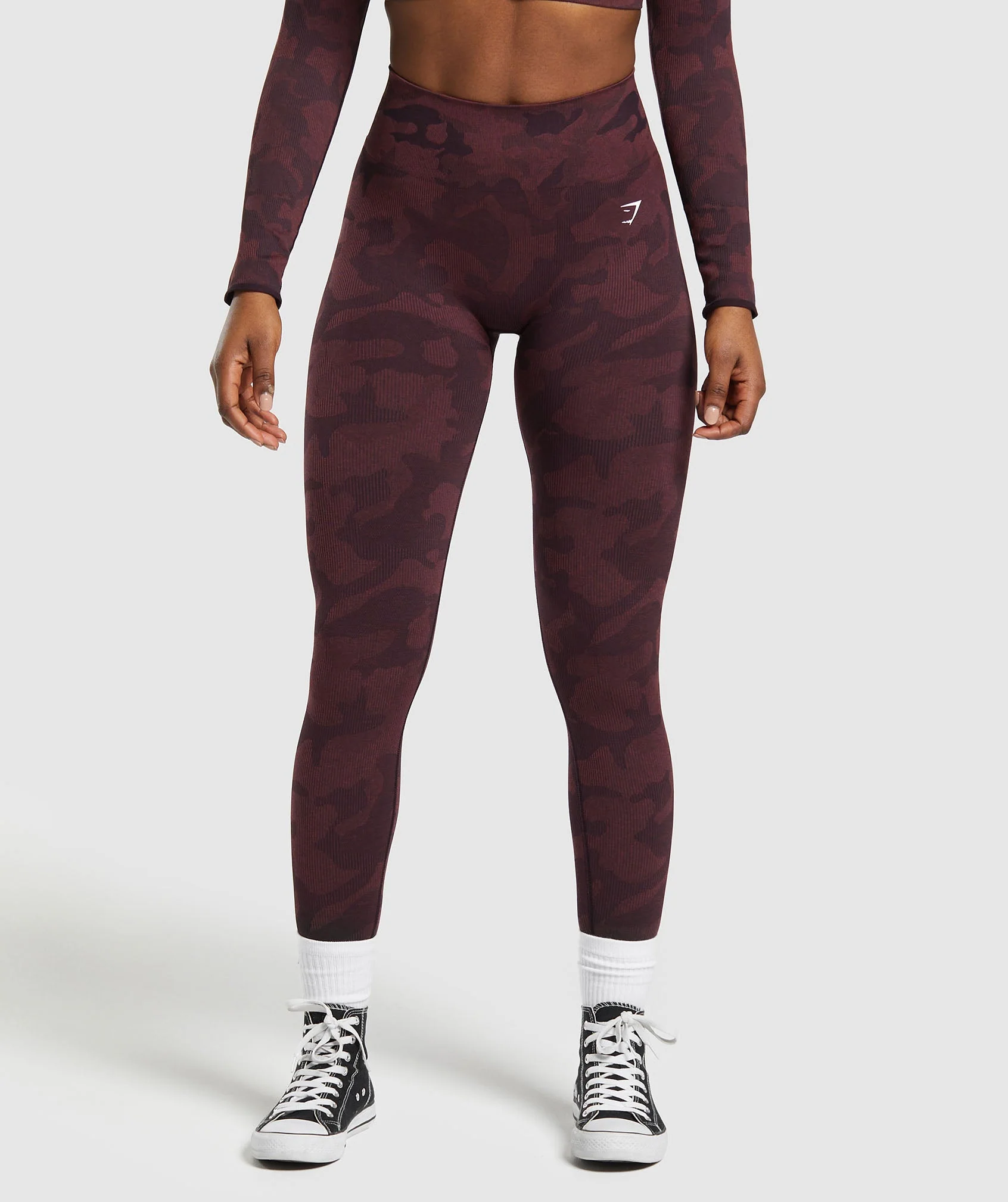 Adapt Camo Seamless Leggings Camo Burgundy Brown