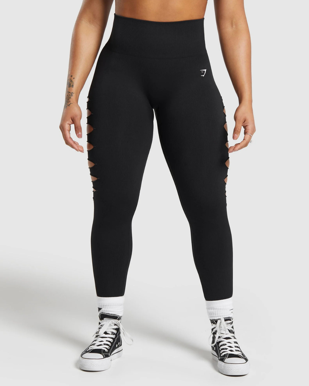 Gains Seamless Ripped Legging Black