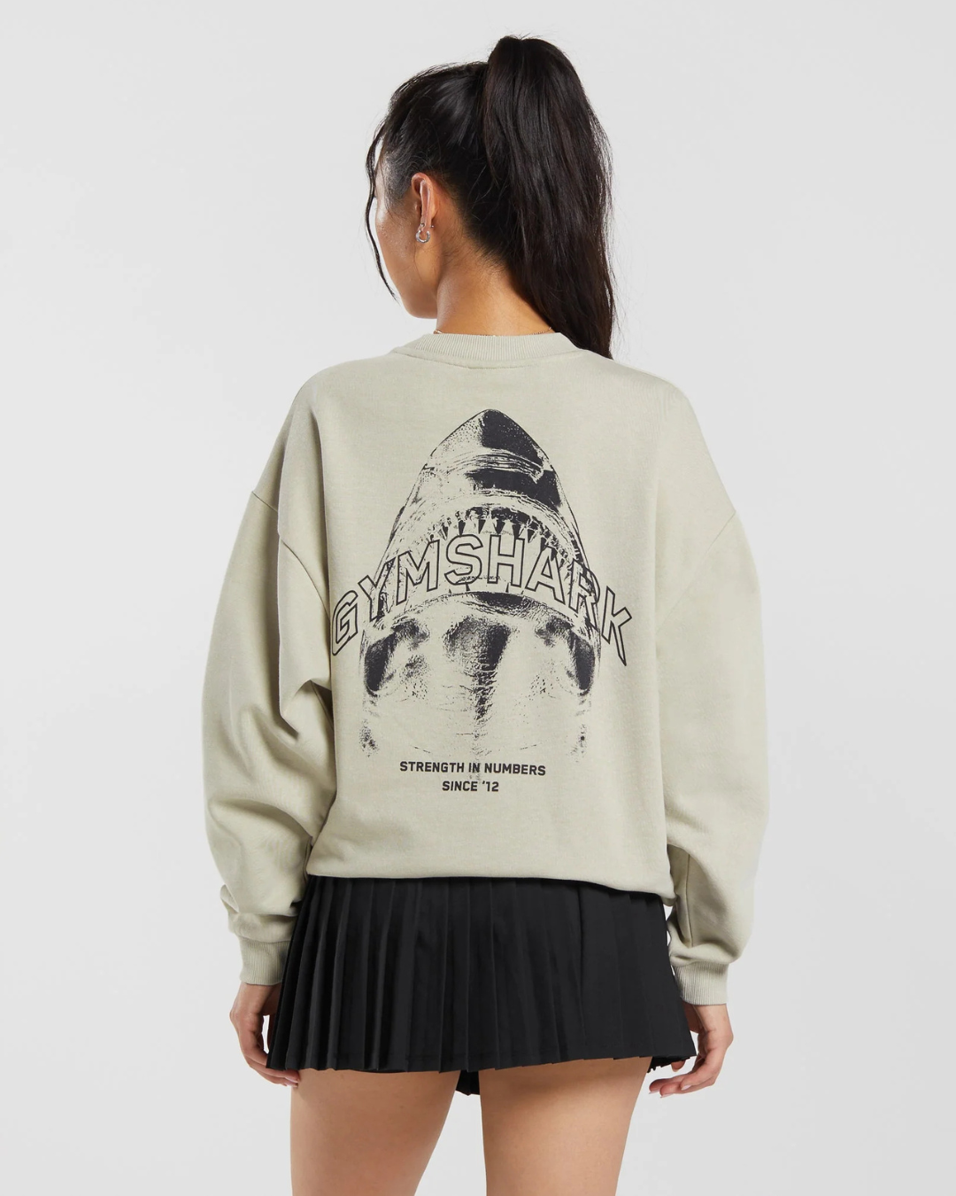Shark Attack Oversized Sweatshirt Brown
