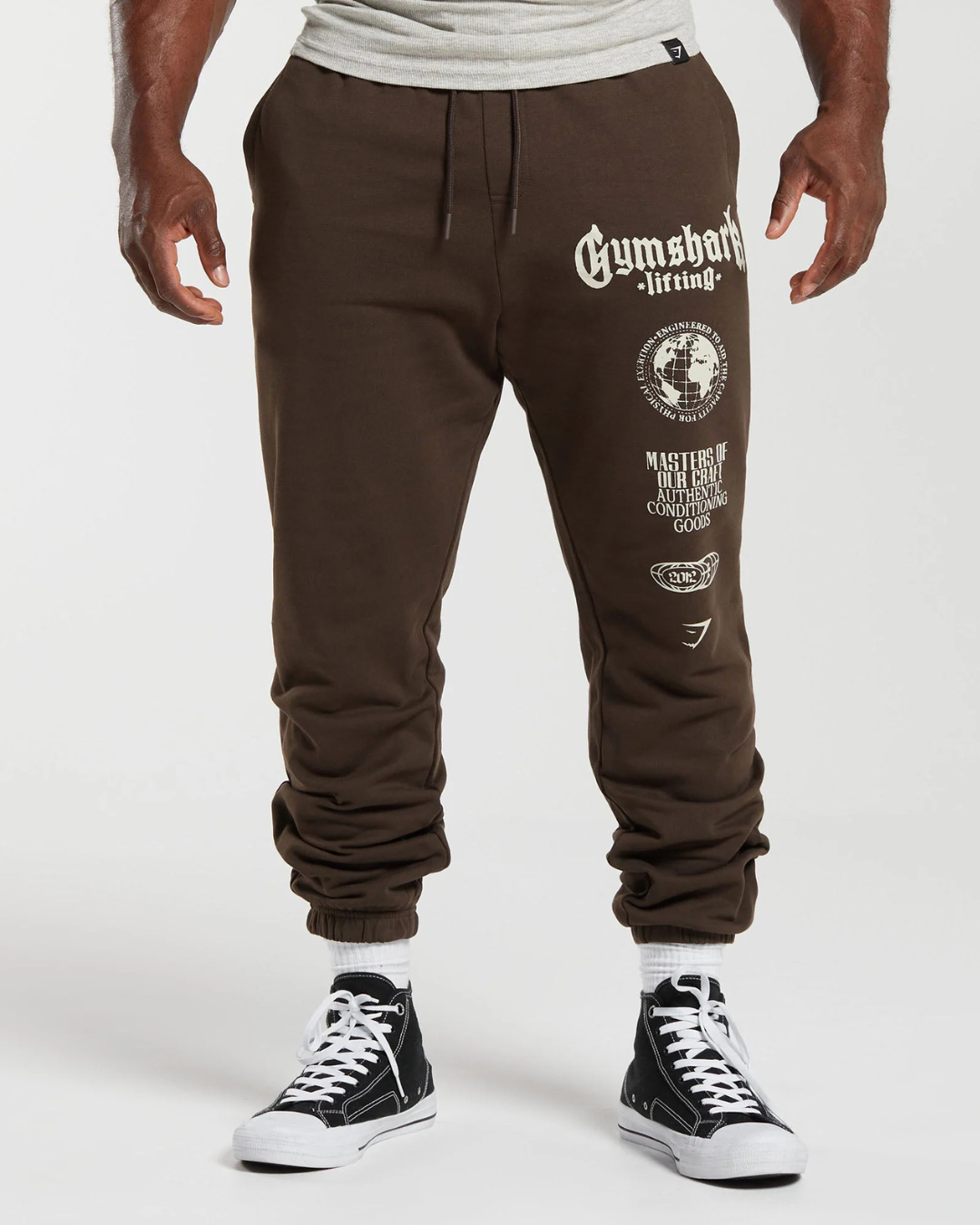 Global Lifting Oversized Essential Joggers Brown