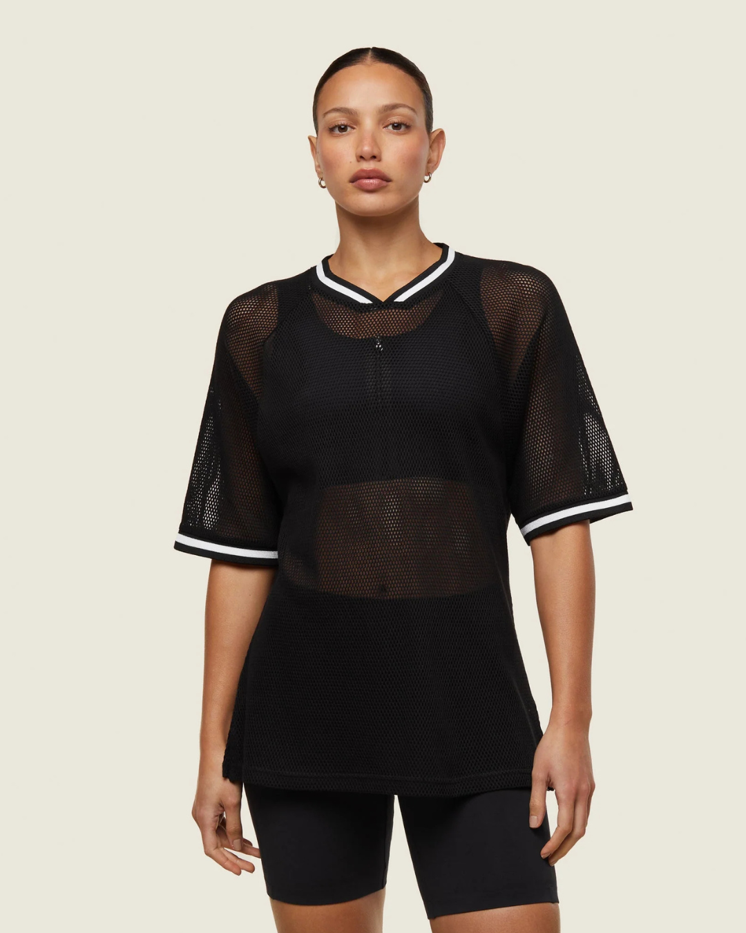Everywear Mesh Layering Tee Black
