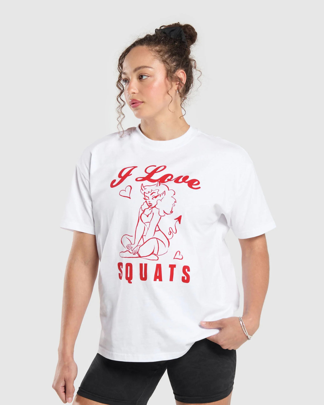 I Love Squats Graphic Oversized Tee