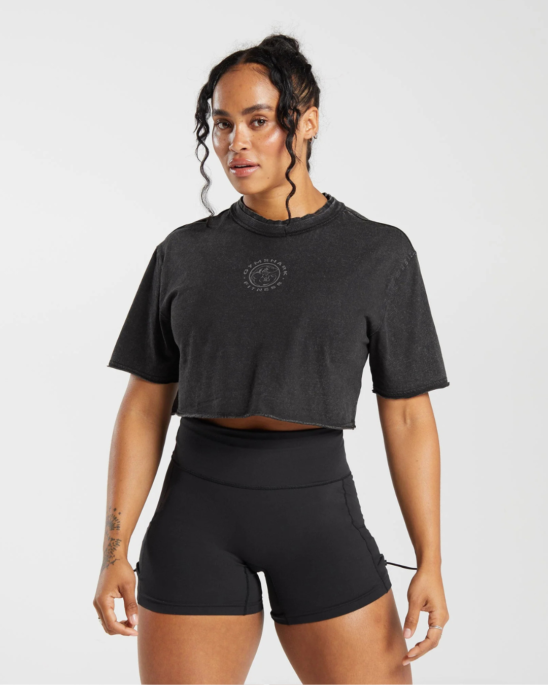 Legacy Washed Crop Top Black