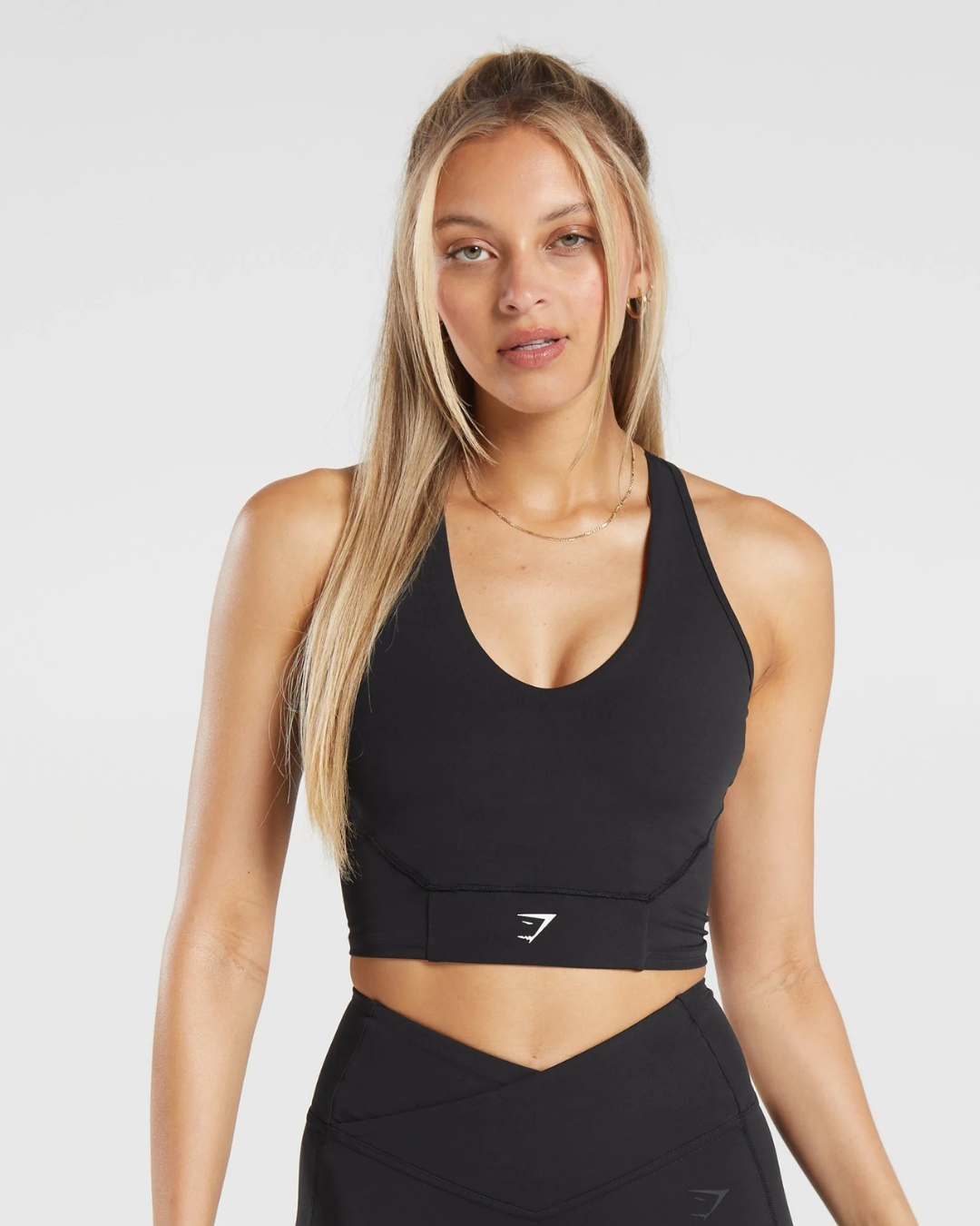 Crop Mesh Tank Black