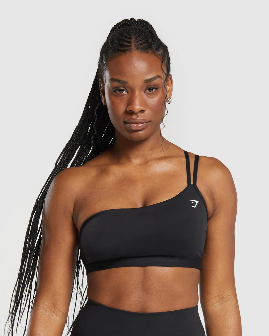 One Shoulder Sports Bra Black