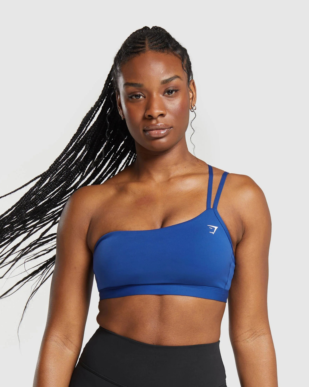 One Shoulder Sports Bra Wave Blue