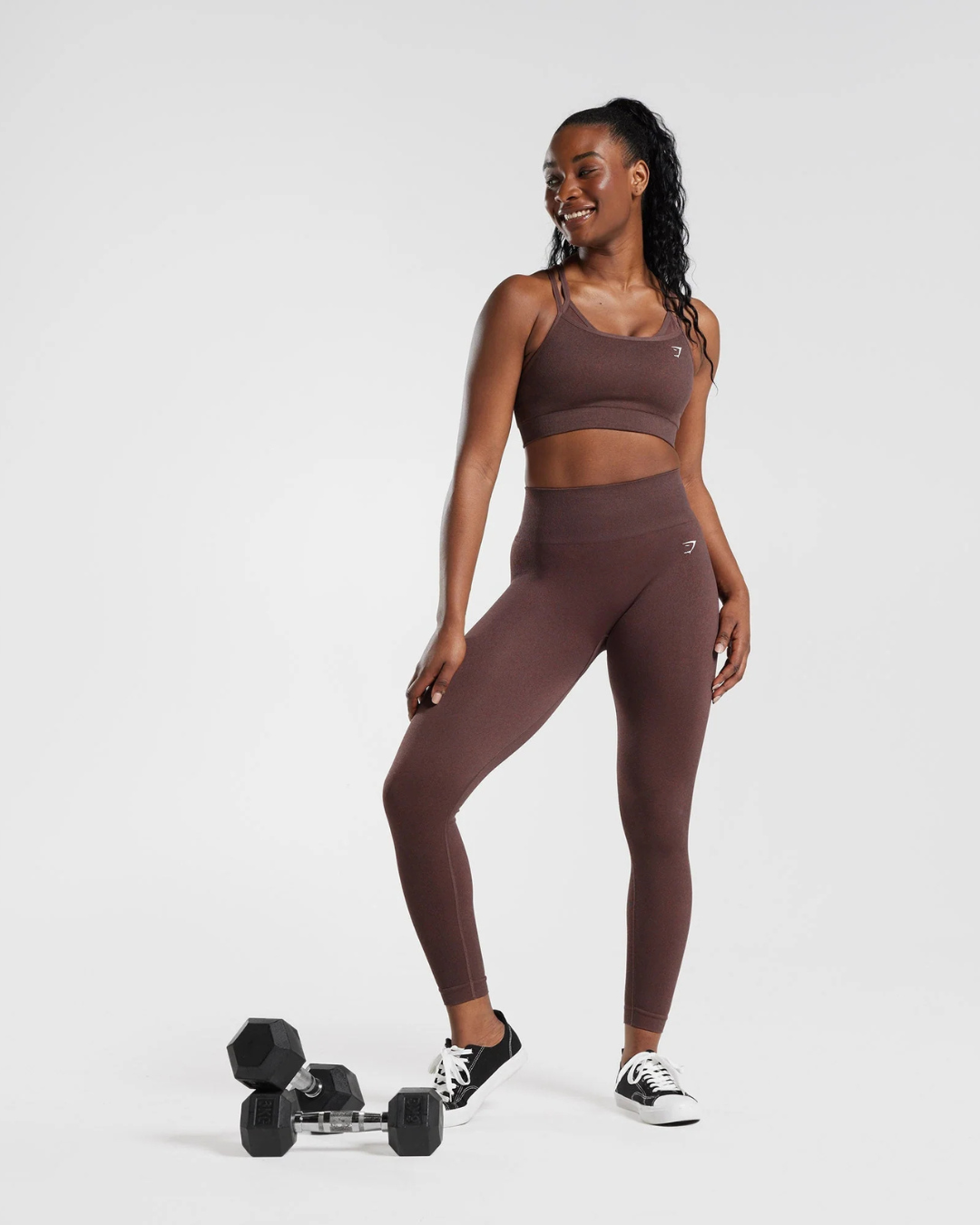 Conjunto (2pz) Adapt Fleck Chocolate Brown //GYMSHARK