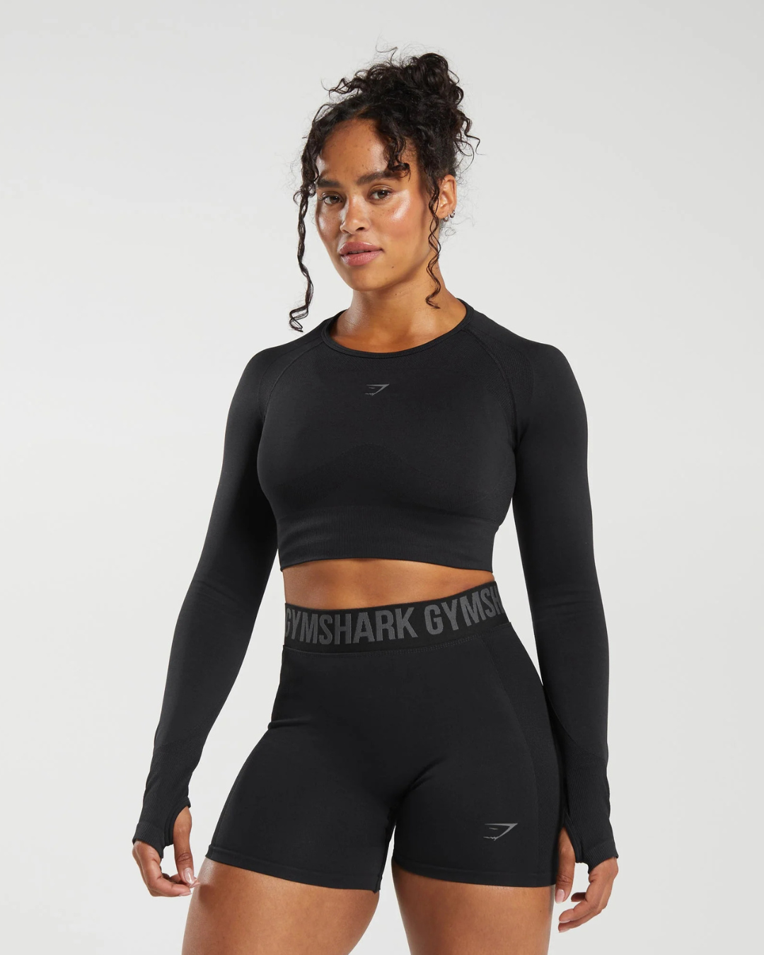 Flex Long Sleeve Crop Black