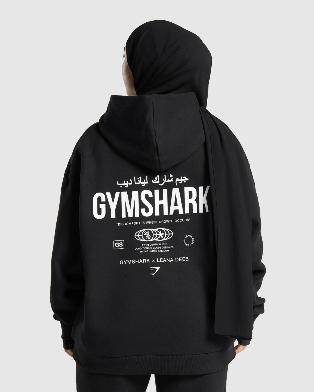 GS X Leana Deeb Oversized Graphic Hoodie Black