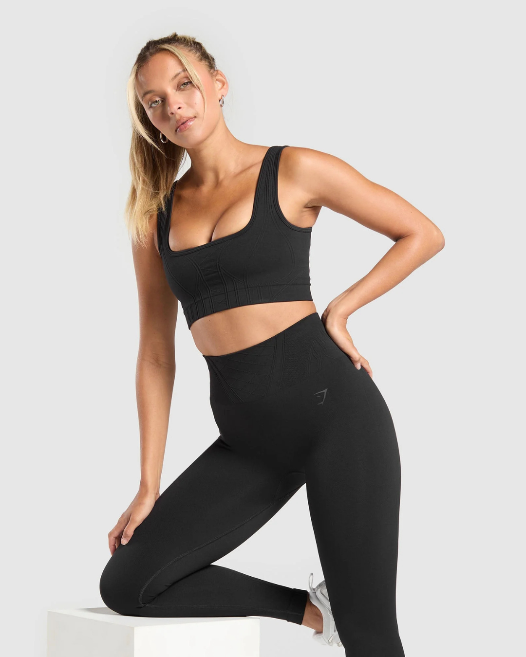 Conjunto (2pz) Corset Seamless Black //GYMSHARK